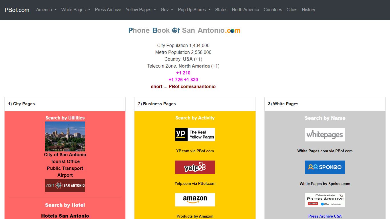 Phone Book of San Antonio.com +1 210 - White Pages